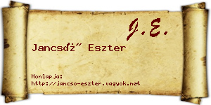 Jancsó Eszter névjegykártya